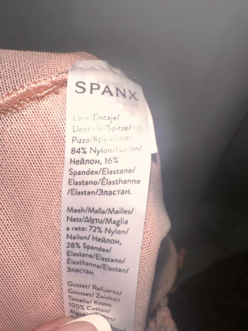 SPANX Lace-Trim Shaping bodysuit in Blush - Picture 7 of 7